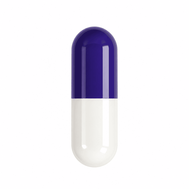 Royal Blue & White Empty Capsule